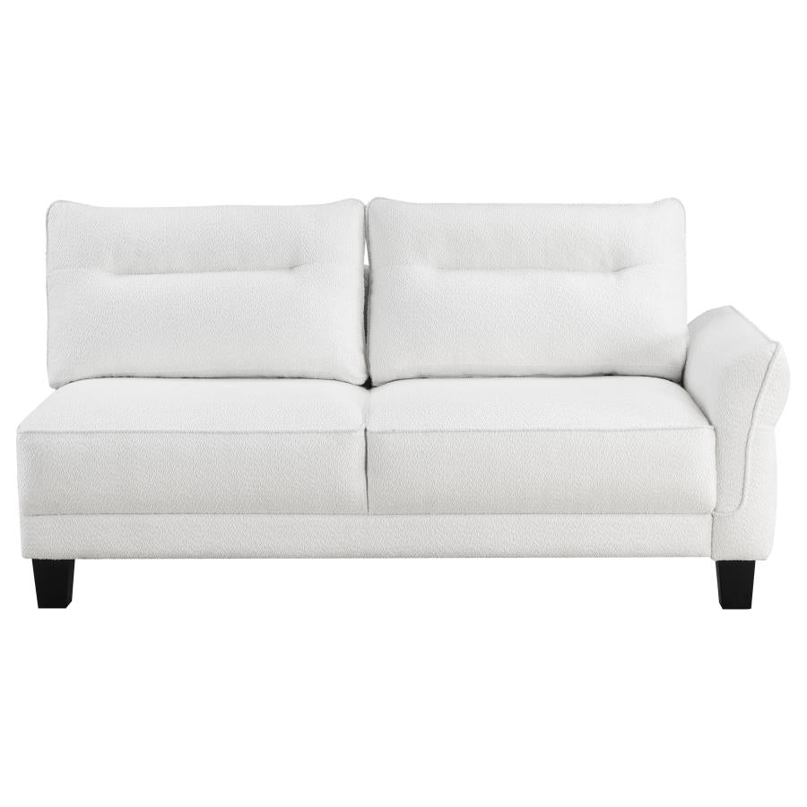 Caspian Upholstered Curved Arms Sectional Sofa White and Black - (509550)
