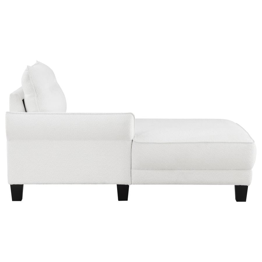 Caspian Upholstered Curved Arms Sectional Sofa White and Black - (509550)