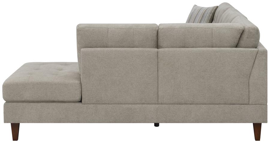 Barton Upholstered Tufted Sectional Toast and Brown - (509796)