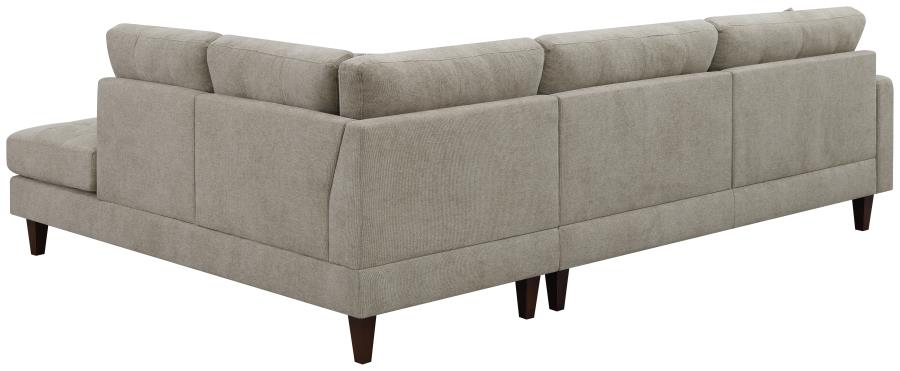 Barton Upholstered Tufted Sectional Toast and Brown - (509796)