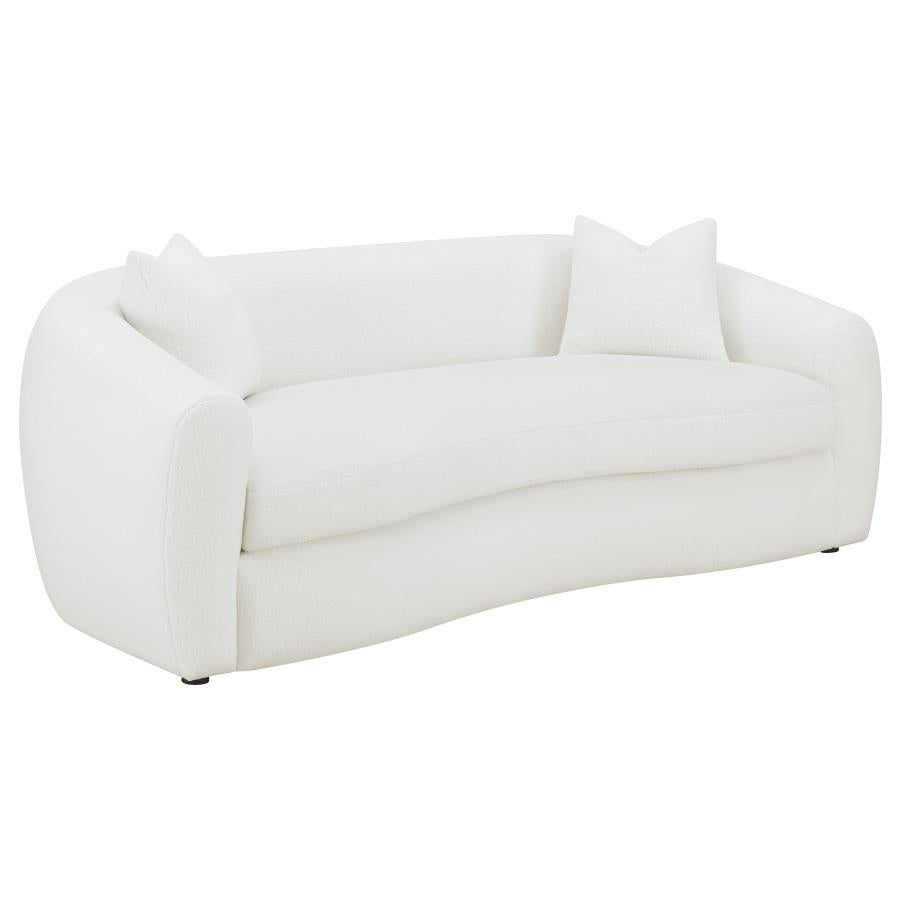 Isabella Upholstered Tight Back Sofa White - (509871)