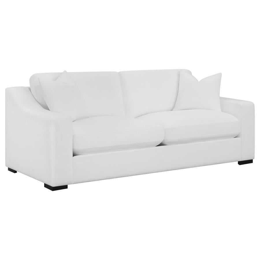 Ashlyn Upholstered Sloped Arms Sofa White - (509891)