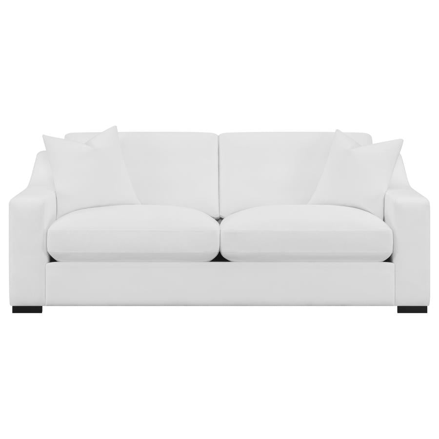 Ashlyn Upholstered Sloped Arms Sofa White - (509891)