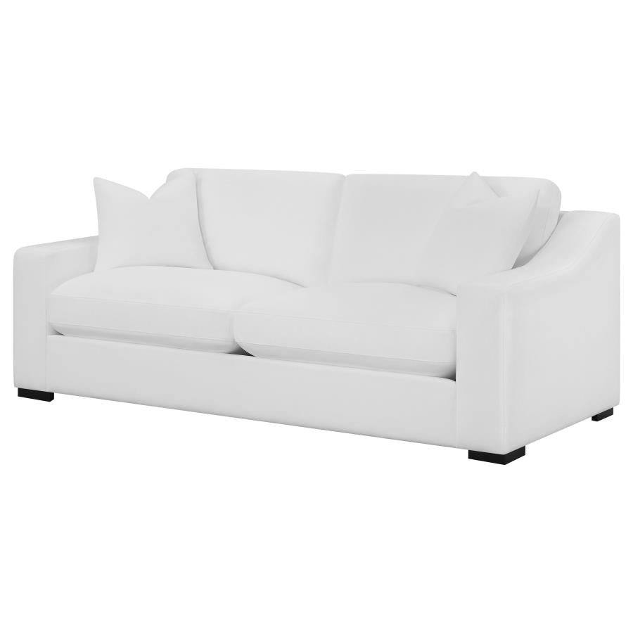Ashlyn Upholstered Sloped Arms Sofa White - (509891)