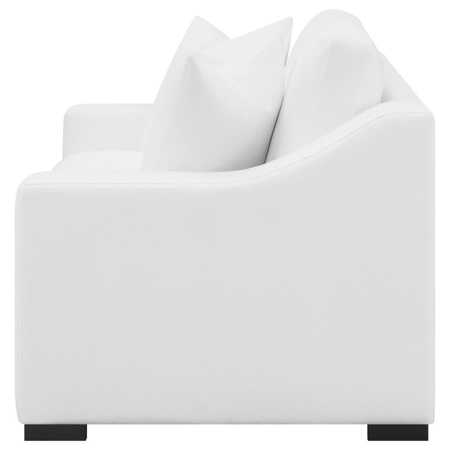 Ashlyn Upholstered Sloped Arms Loveseat White - (509892)