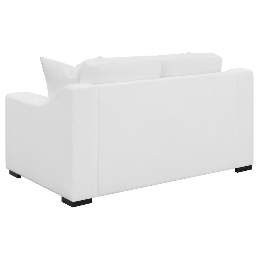 Ashlyn Upholstered Sloped Arms Loveseat White - (509892)