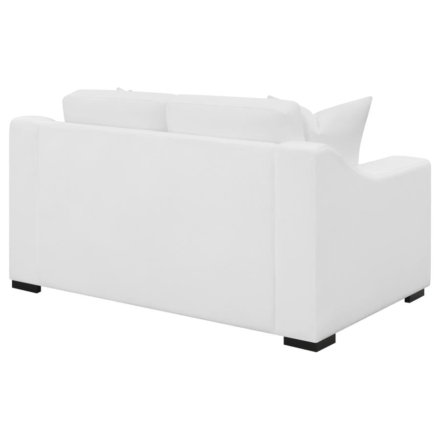 Ashlyn Upholstered Sloped Arms Loveseat White - (509892)