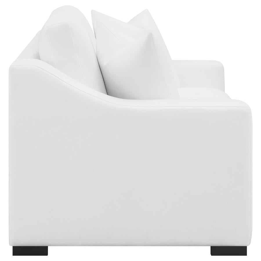 Ashlyn Upholstered Sloped Arms Loveseat White - (509892)