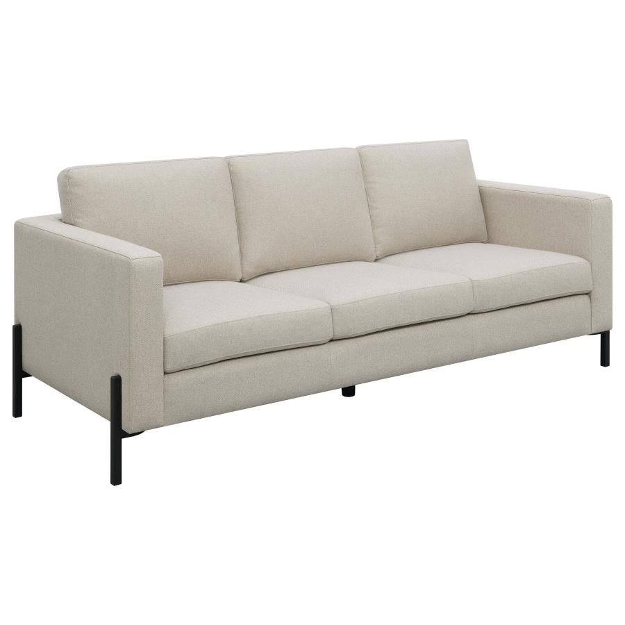 Tilly Upholstered Track Arms Sofa Oatmeal - (509901)