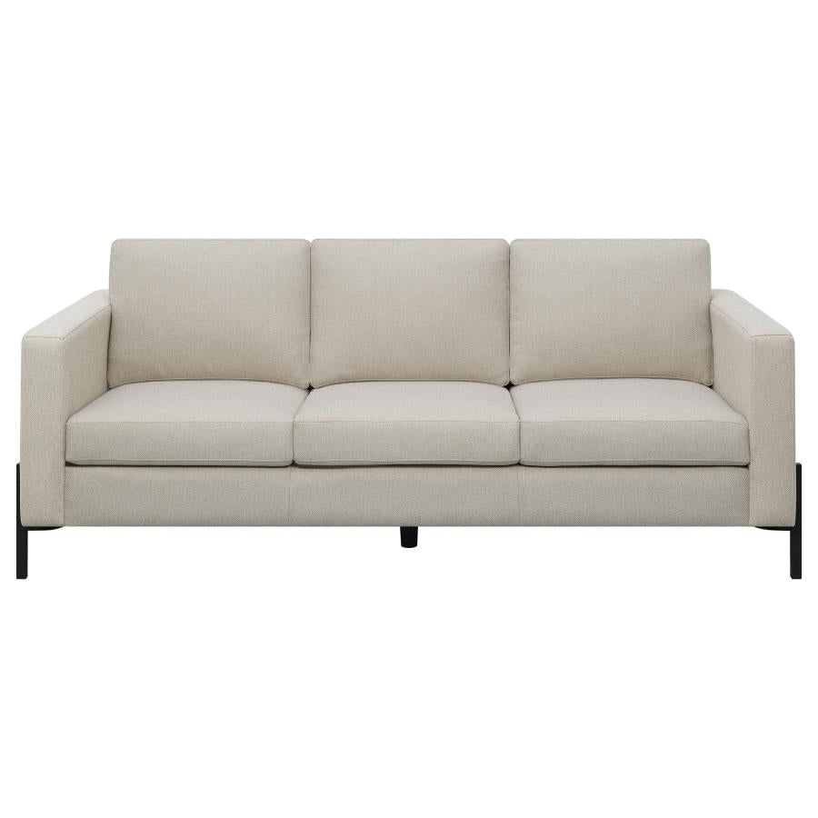 Tilly Upholstered Track Arms Sofa Oatmeal - (509901)