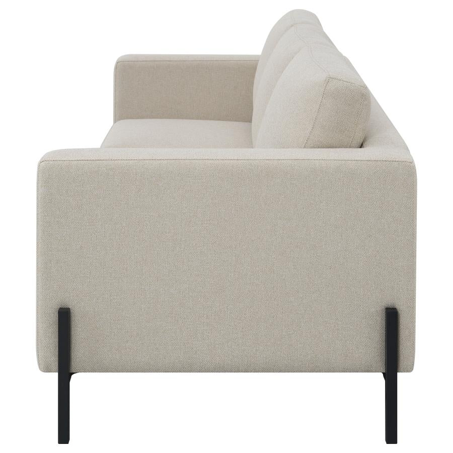 Tilly Upholstered Track Arms Sofa Oatmeal - (509901)