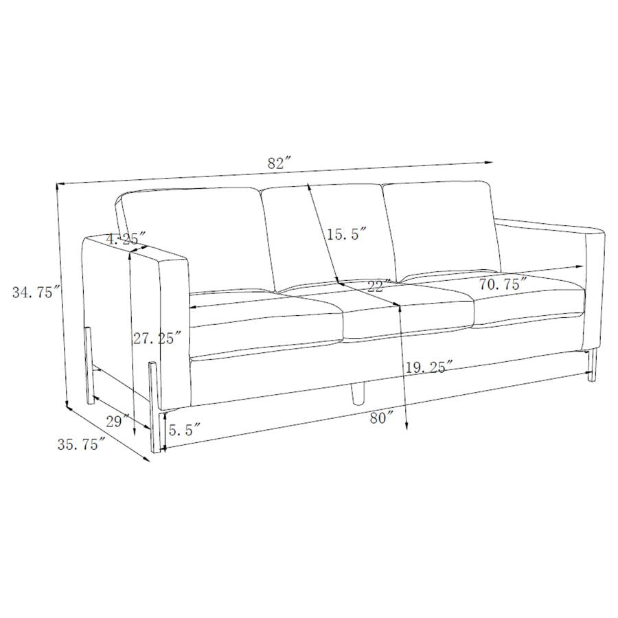 Tilly Upholstered Track Arms Sofa Oatmeal - (509901)