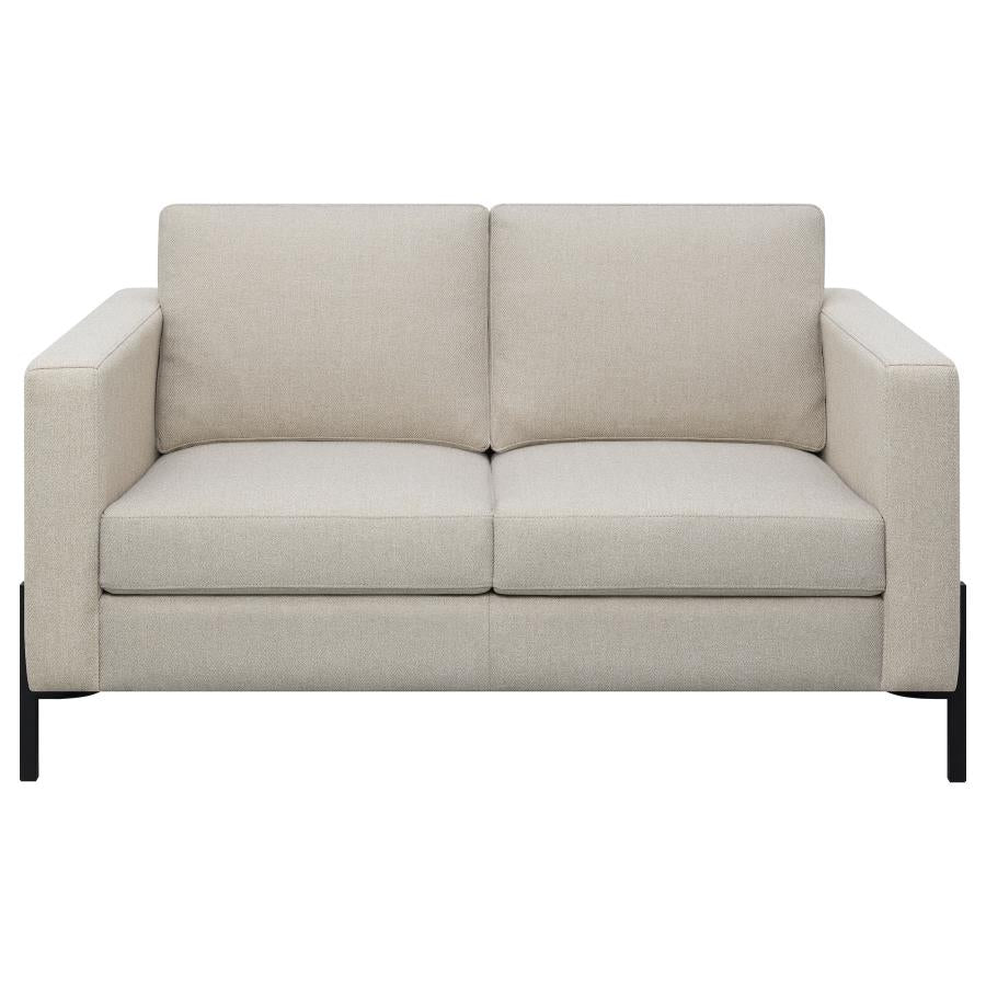 Tilly Upholstered Track Arms Loveseat Oatmeal - (509902)