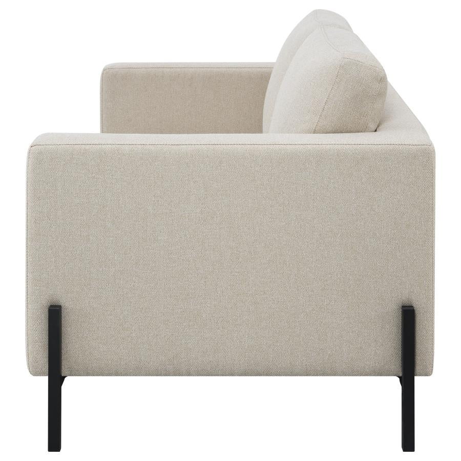 Tilly Upholstered Track Arms Loveseat Oatmeal - (509902)