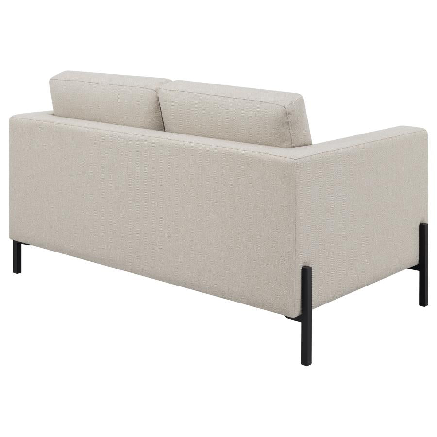 Tilly Upholstered Track Arms Loveseat Oatmeal - (509902)