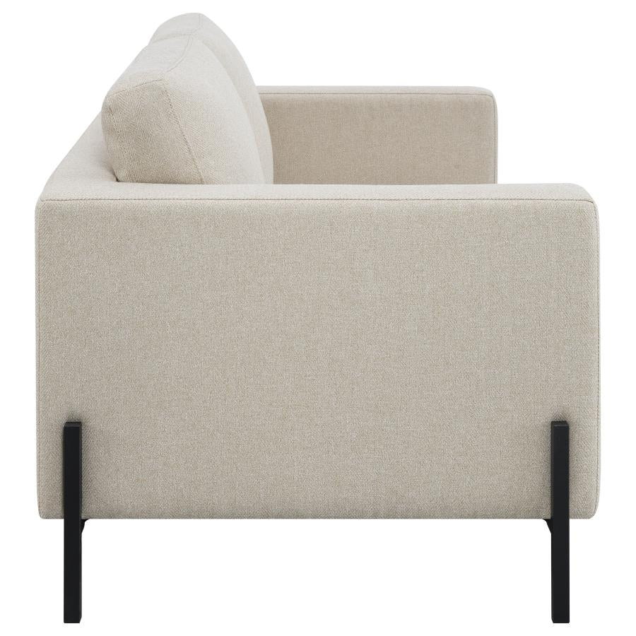 Tilly Upholstered Track Arms Loveseat Oatmeal - (509902)