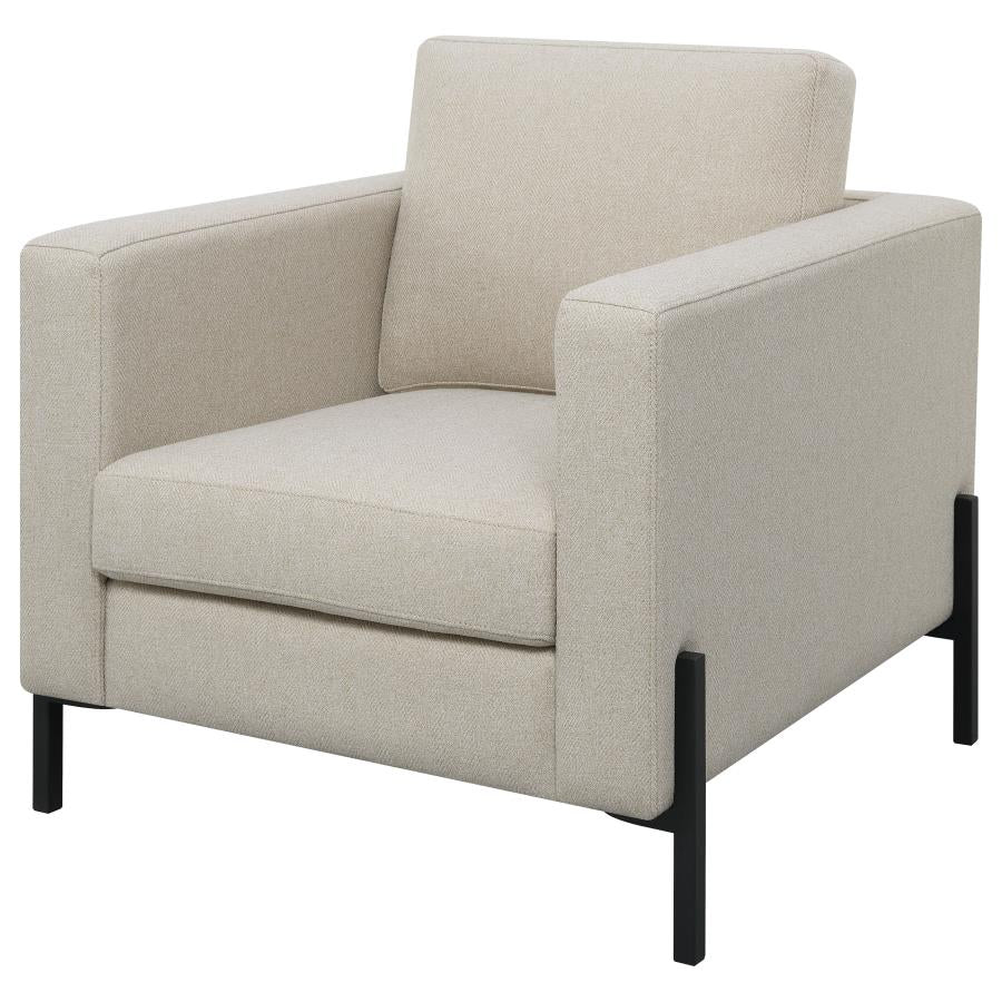 Tilly Upholstered Track Arms Chair Oatmeal - (509903)