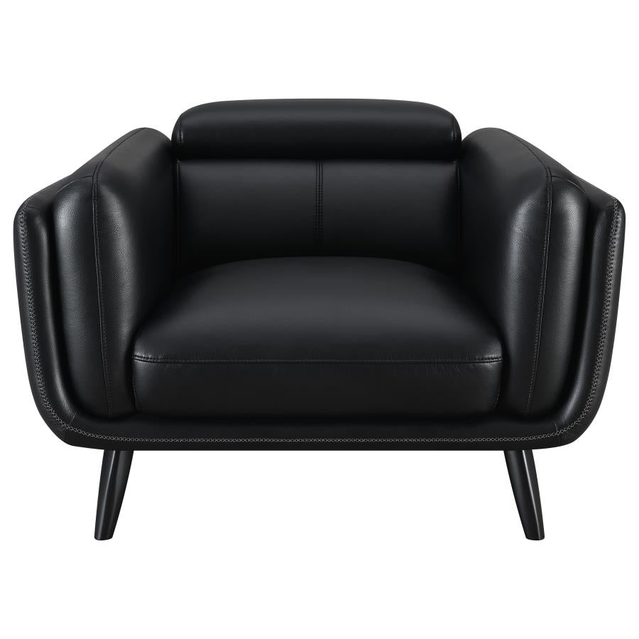 Shania Track Arms Chair With Tapered Legs Black - (509923)