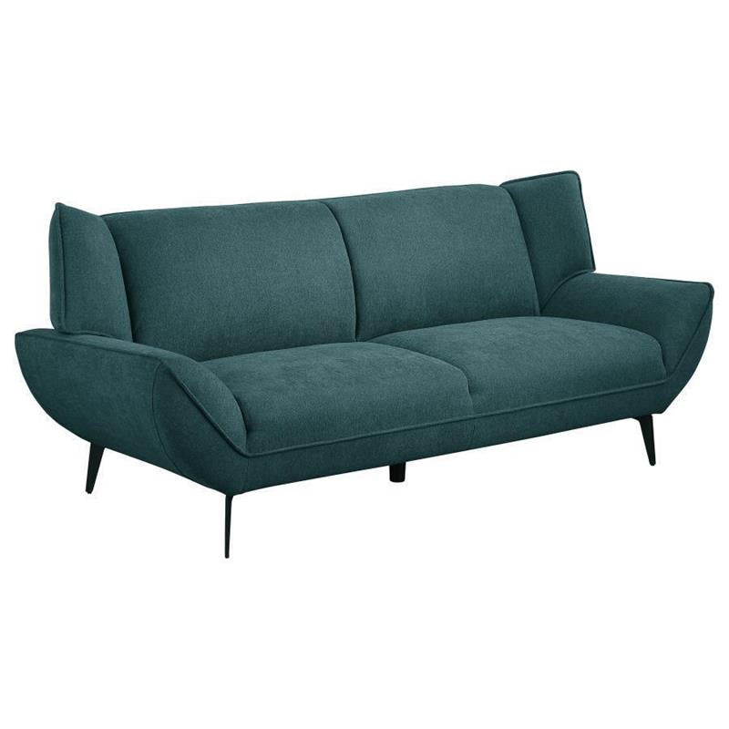 Acton 2-piece Upholstered Flared Arm Sofa Set Teal Blue - (511161S2)