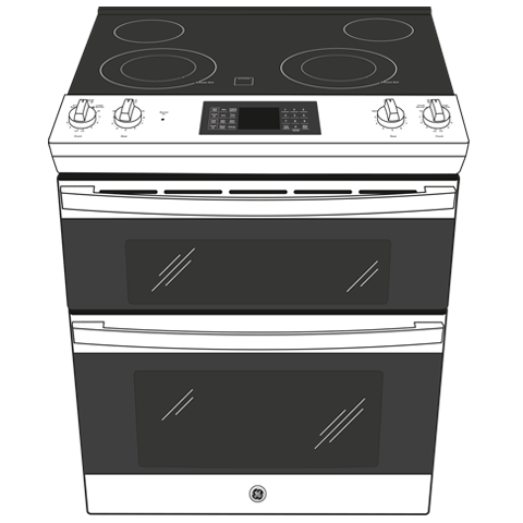 GE(R) 30" Slide-In Electric Convection Double Oven Range - (JSS86SPSS)