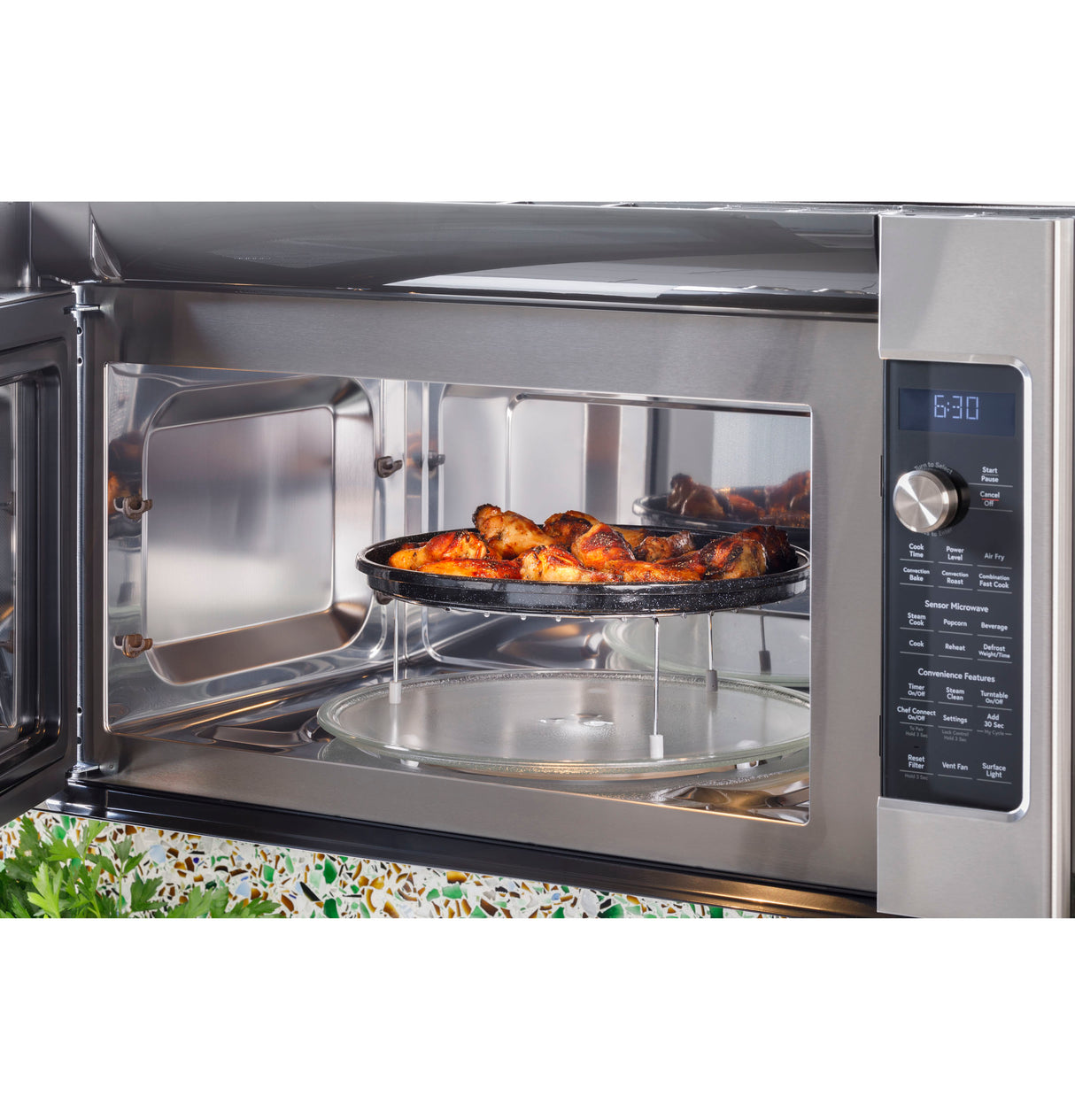 Caf(eback)(TM) 1.7 Cu. Ft. Convection Over-the-Range Microwave Oven - (CVM517P4RW2)