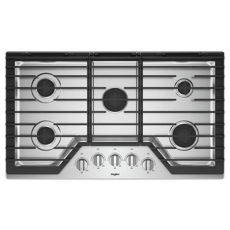 36-inch Gas Cooktop with EZ-2-Lift(TM) Hinged Cast-Iron Grates - (WCG55US6HS)