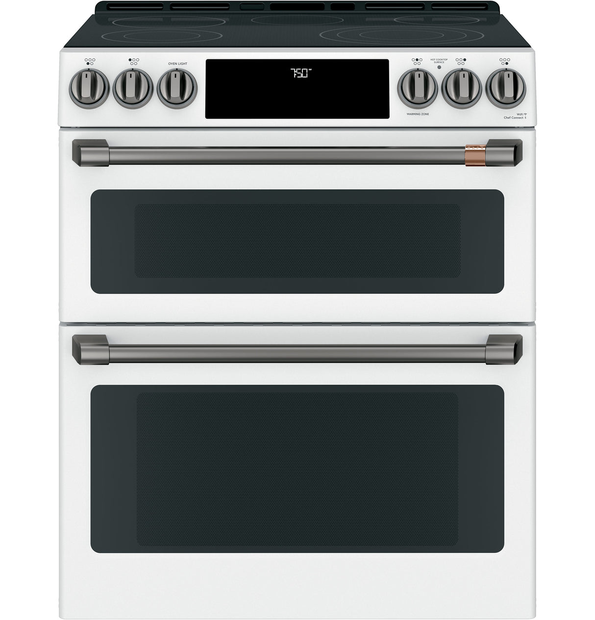 Caf(eback)(TM) 30" Smart Slide-In, Front-Control, Radiant and Convection Double-Oven Range - (CES750P4MW2)