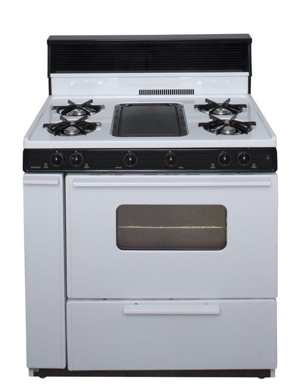 36 in. Freestanding Battery-Generated Spark Ignition Gas Range in White - (BLK5S9WP)