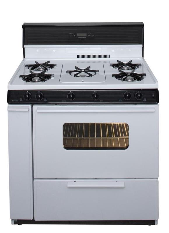 36 in. Freestanding Gas Range with 5th Burner and Griddle Package in White - (SLK249WP)