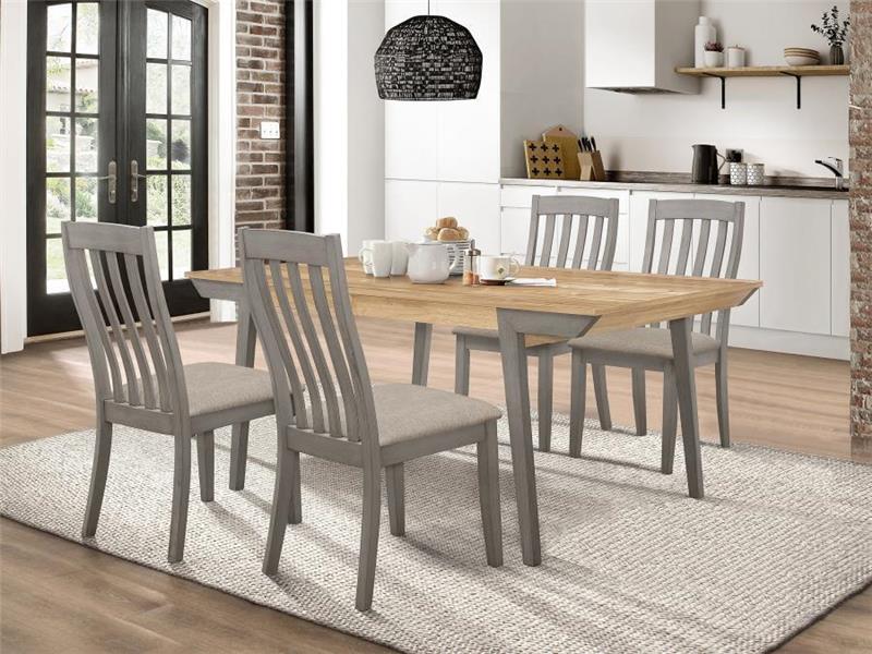 Nogales 5-piece Rectangle Dining Set Acacia and Coastal Grey - (109811S5)