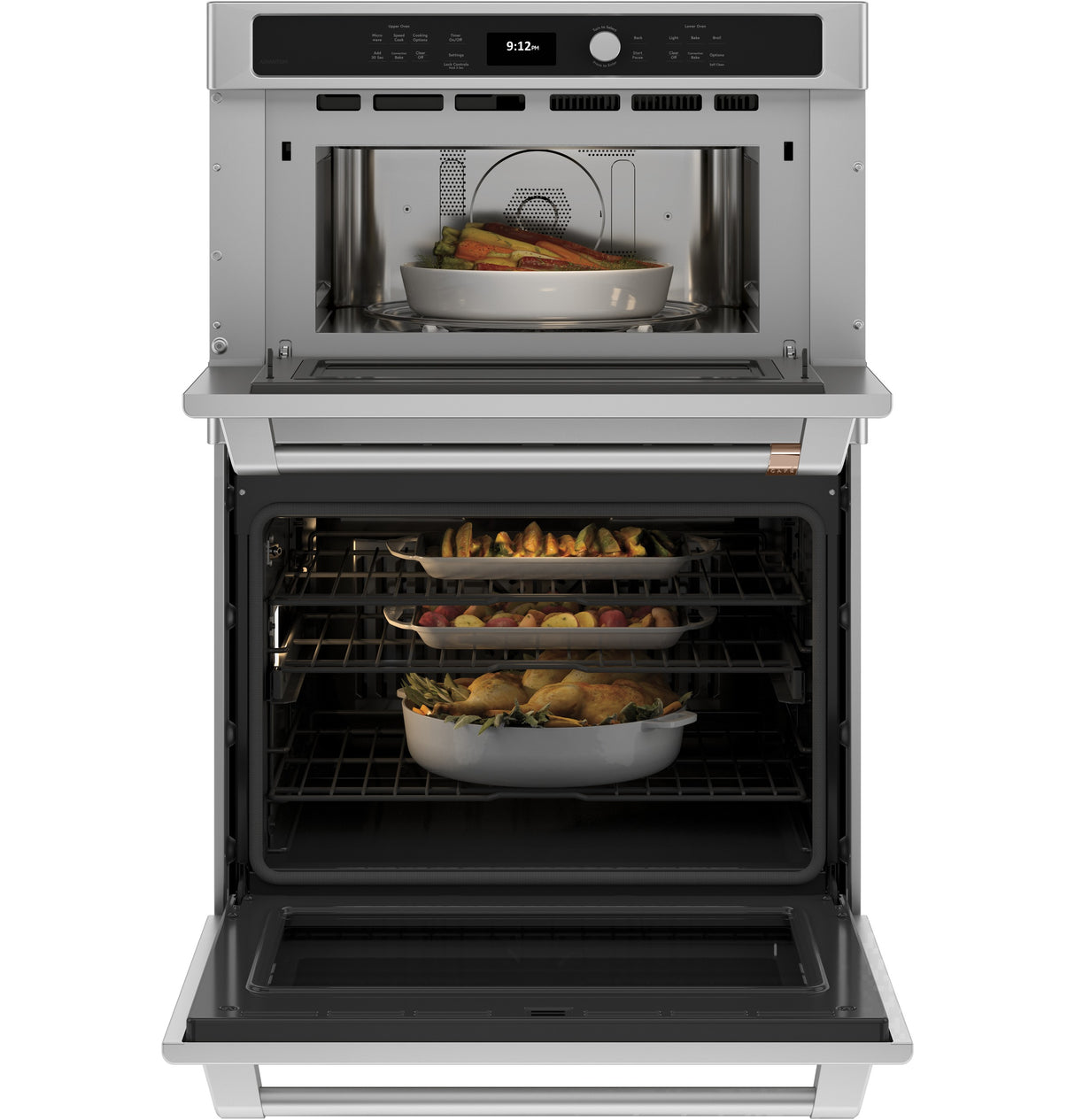 Caf(eback)(TM) 30 in. Combination Double Wall Oven with Convection and Advantium(R) Technology - (CTC912P2NS1)