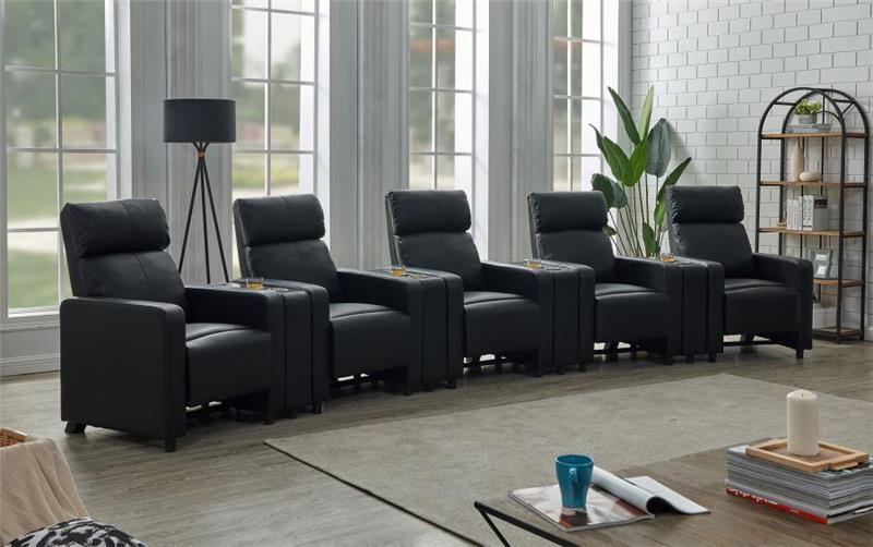 Toohey Upholstered Tufted Recliner Living Room Set Black - (600181S5A)