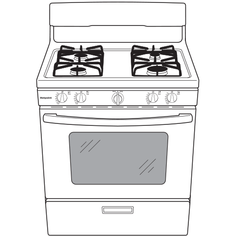 Hotpoint(R) 30" Free-Standing Gas Range with Cordless Battery Ignition - (RGBS200DMWW)