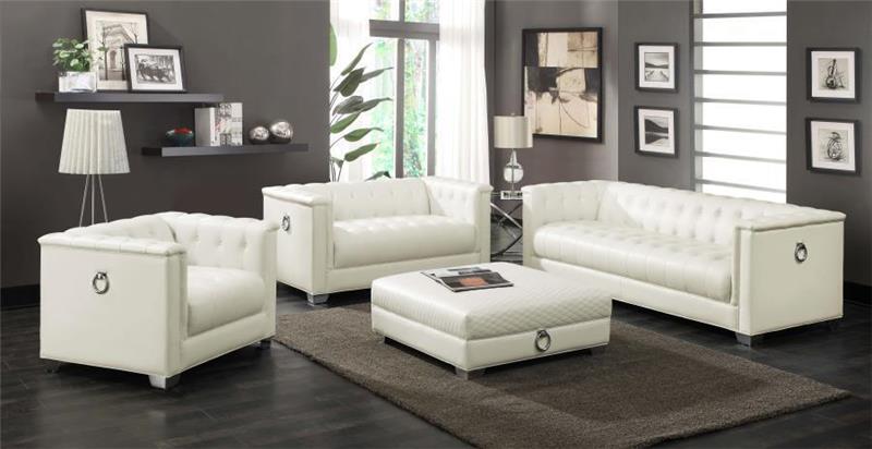 Chaviano 4-piece Upholstered Tufted Sofa Set Pearl White - (505391S4)