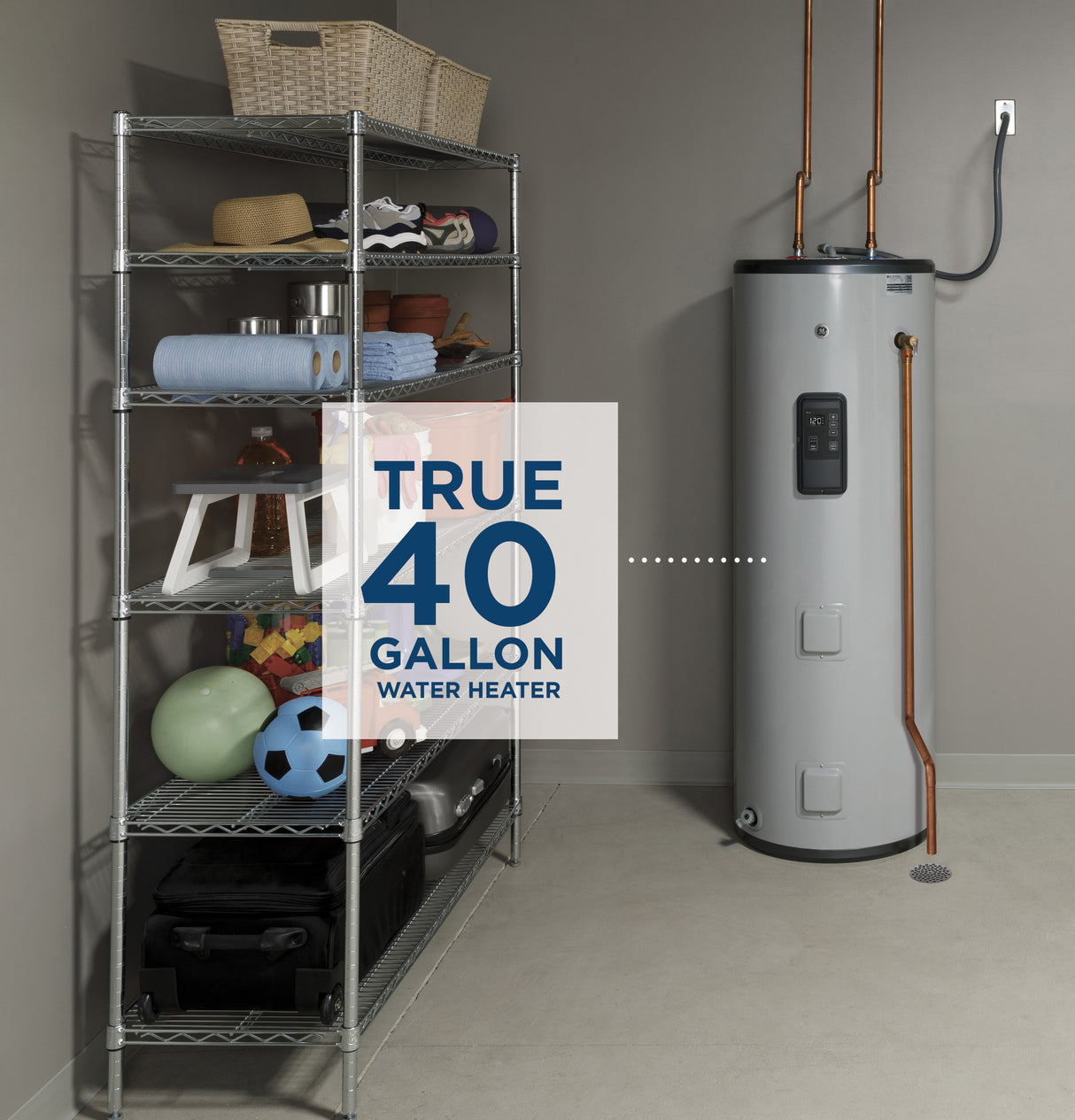 GE(R) Smart 40 Gallon Tall Electric Water Heater - (GE40T10BLM)