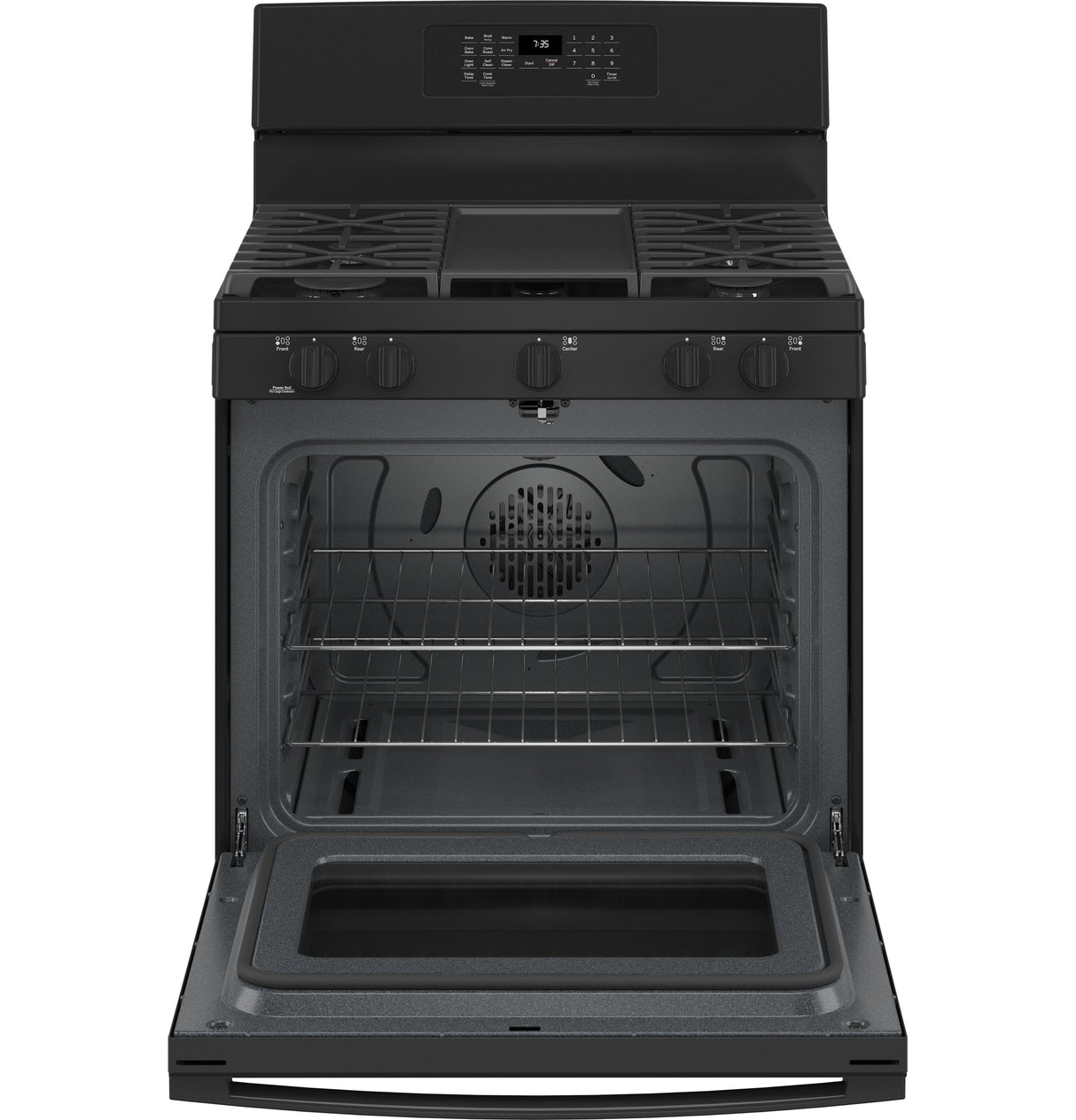GE(R) 30" Free-Standing Gas Convection Range with No Preheat Air Fry - (JGB735DPBB)