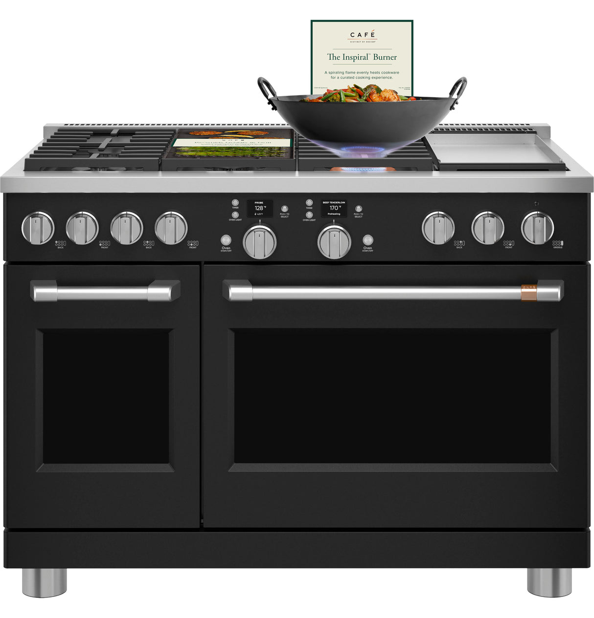 Caf(eback)(TM) 48" Smart Dual-Fuel Commercial-Style Range with 6 Burners and Griddle (Natural Gas) - (C2Y486P3TD1)