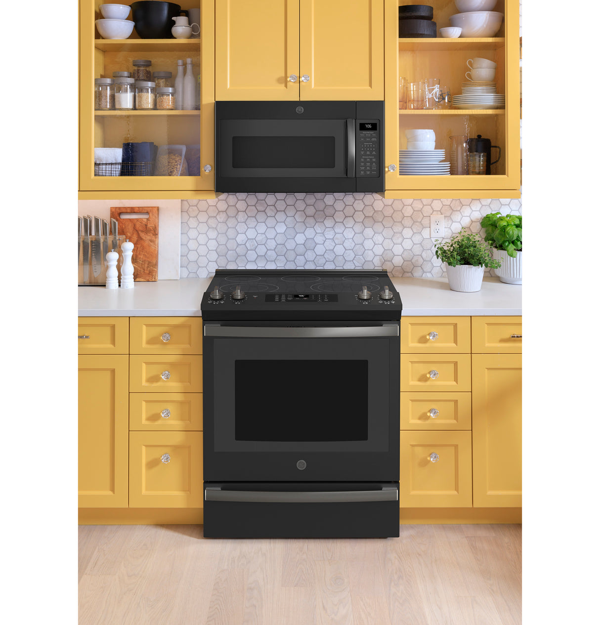 GE(R) 30" Slide-In Electric Convection Range with No Preheat Air Fry - (JS760FPDS)