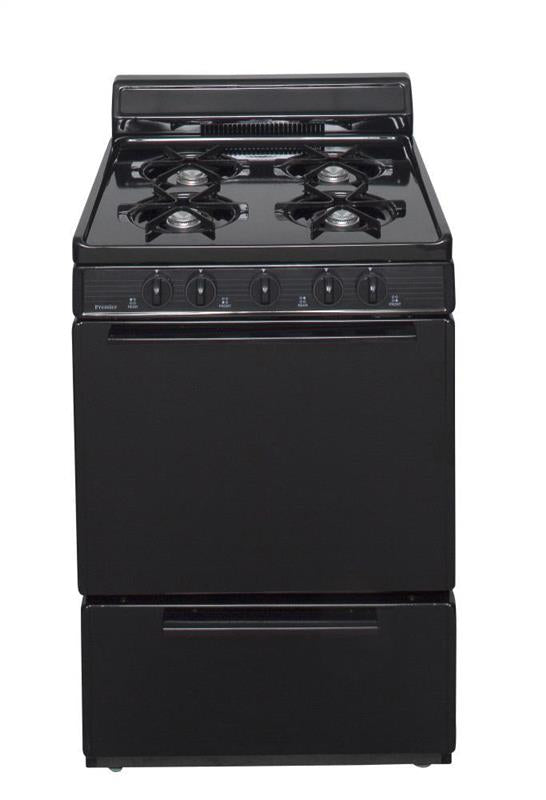 24 in. Freestanding Battery-Generated Spark Ignition Gas Range in Black - (BCK100BP)