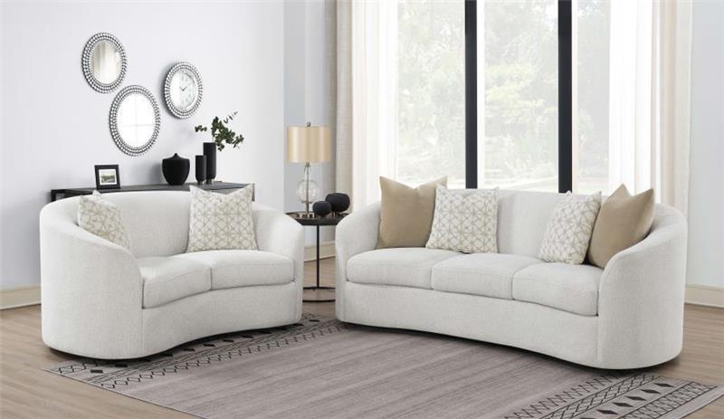 Rainn 2-piece Upholstered Tight Back Living Room Set Latte - (509171S2)
