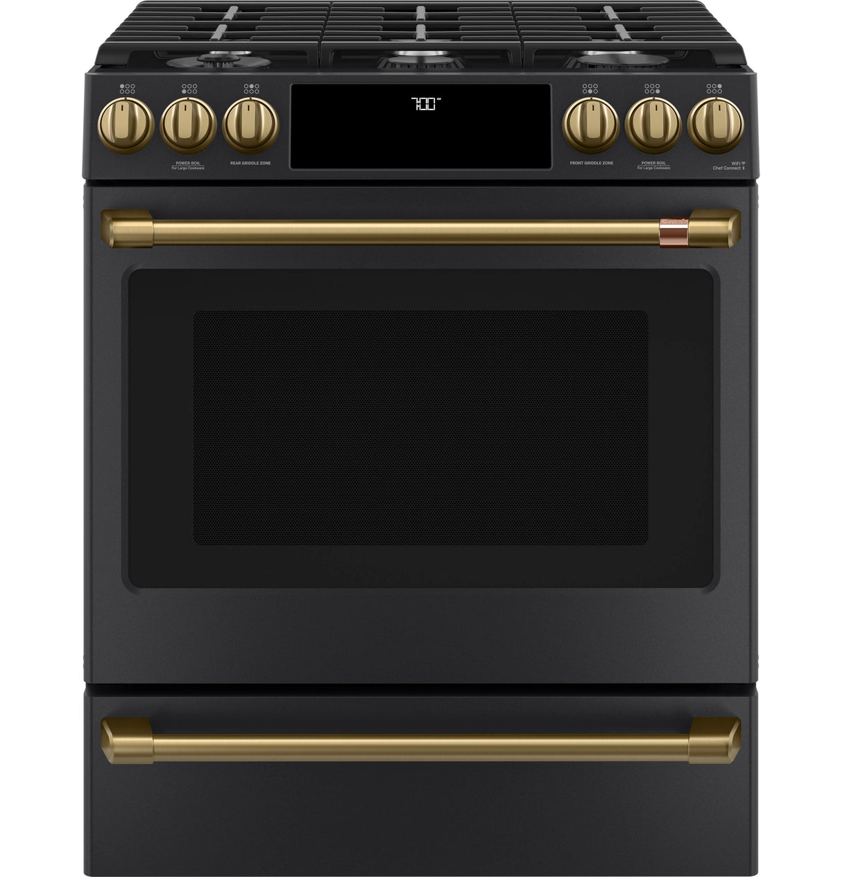 Caf(eback)(TM) 30" Smart Slide-In, Front-Control, Gas Range with Convection Oven - (CGS700P3MD1)
