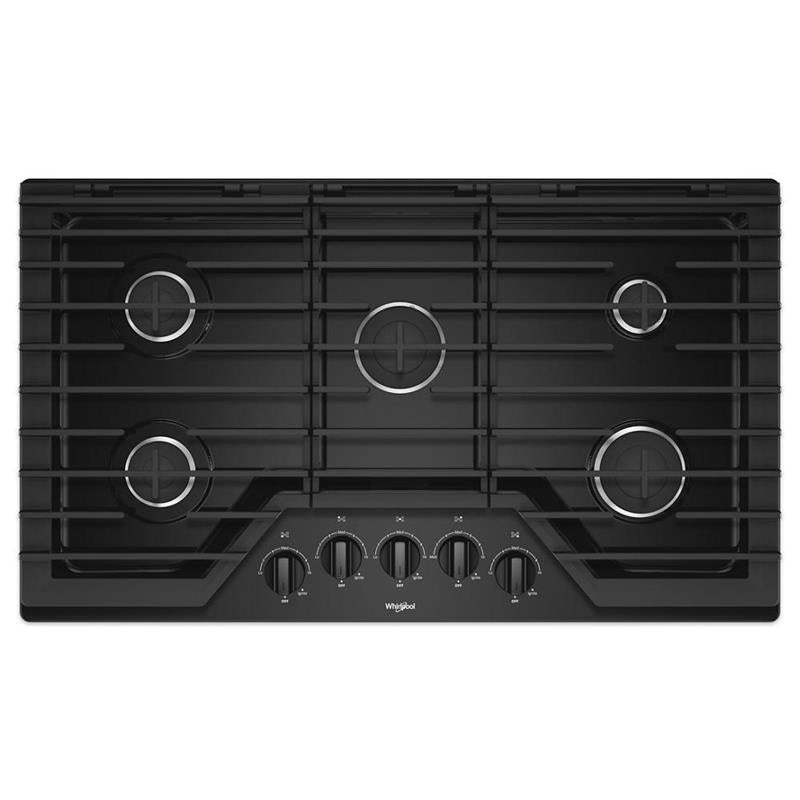 36-inch Gas Cooktop with EZ-2-Lift(TM) Hinged Cast-Iron Grates - (WCG55US6HB)