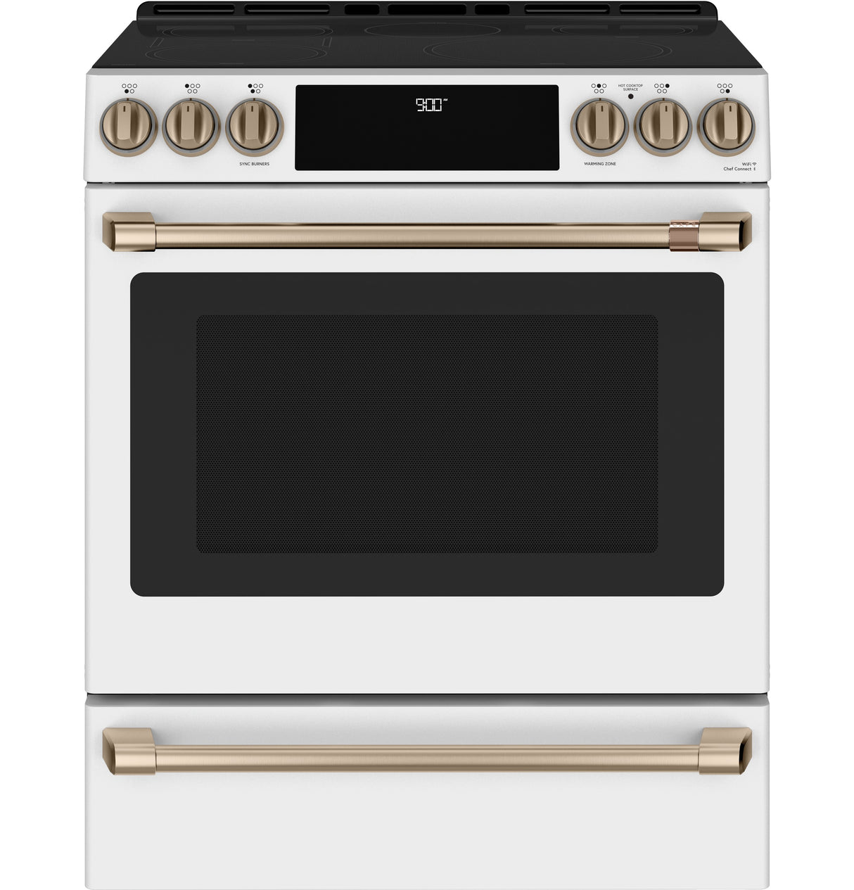 Caf(eback)(TM) 30" Smart Slide-In, Front-Control, Induction and Convection Range with Warming Drawer - (CHS900P4MW2)