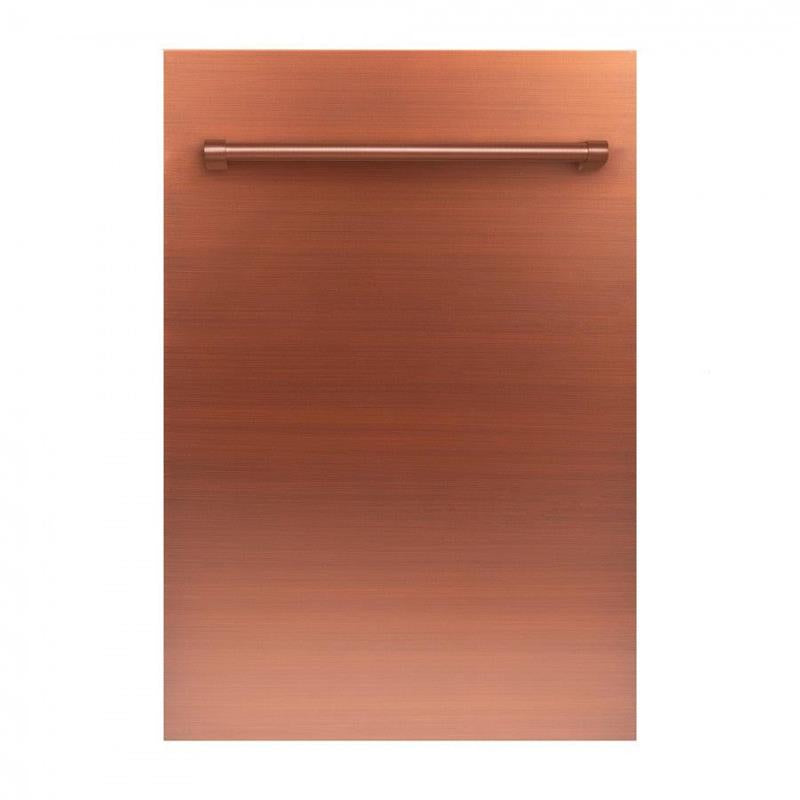 ZLINE 18 in. Compact Top Control Dishwasher with Stainless Steel Tub and Traditional Handle, 52dBa (DW-18) [Color: Copper] - (DWCH18)