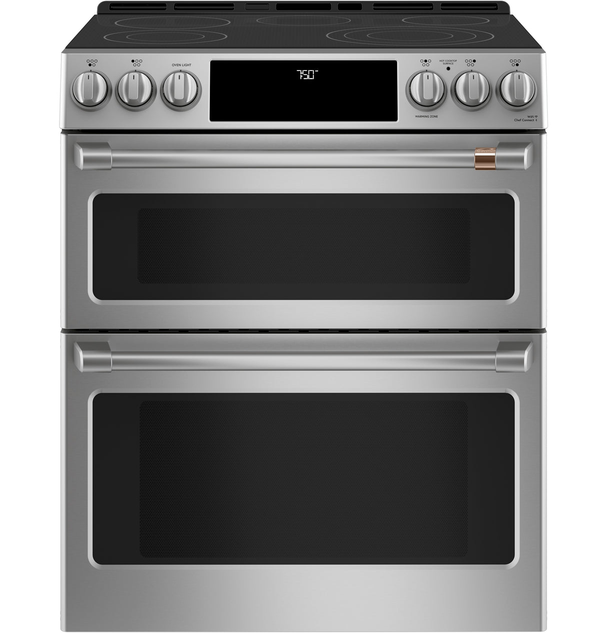 Caf(eback)(TM) 30" Smart Slide-In, Front-Control, Radiant and Convection Double-Oven Range - (CES750P2MS1)