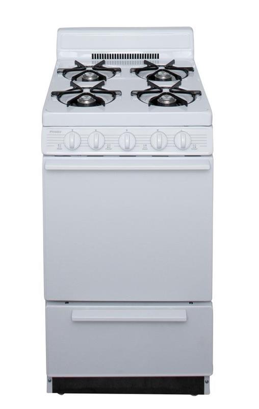 20 in. Freestanding Battery-Generated Spark Ignition Gas Range in White - (BAK100OP)