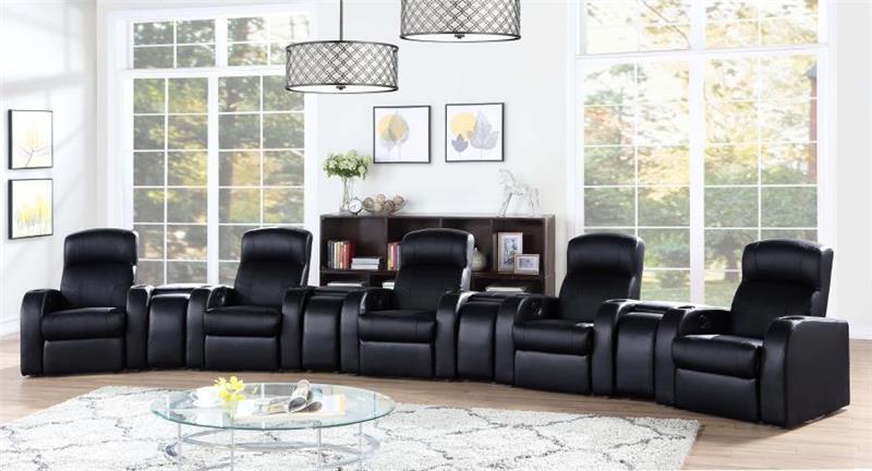 Cyrus Upholstered Recliner Living Room Set Black - (600001S5A)