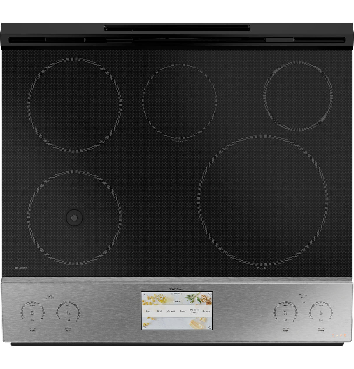 Caf(eback)(TM) 30" Smart Slide-In, Front-Control, Induction and Convection Range with In-Oven Camera in Platinum Glass - (CHS90XM2NS5)