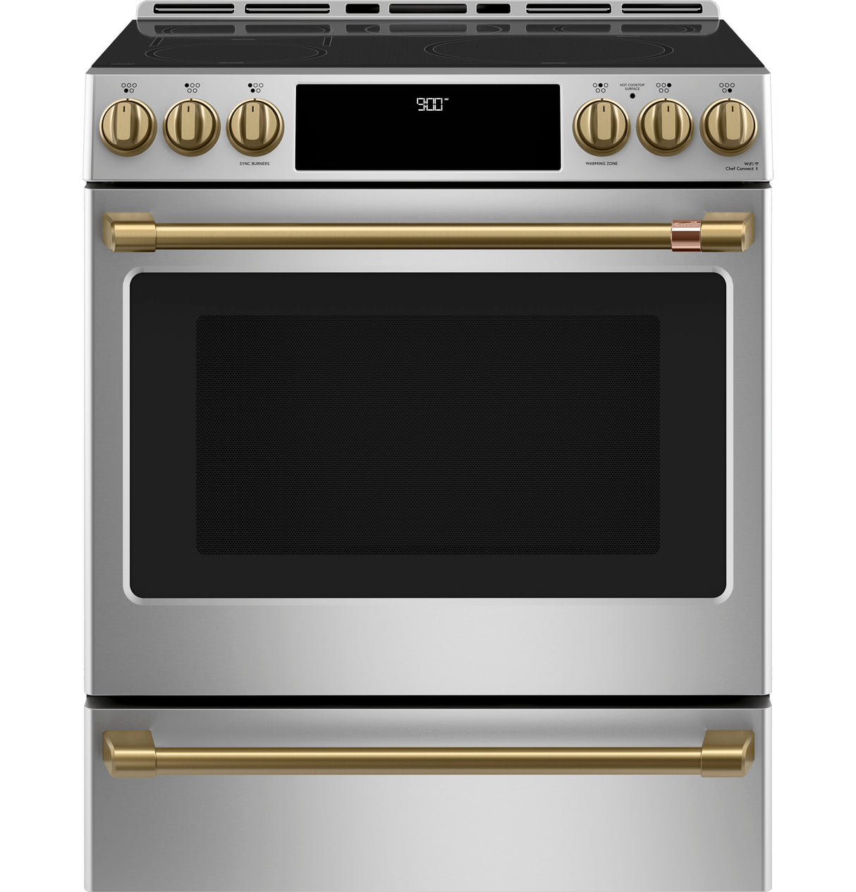 Caf(eback)(TM) 30" Smart Slide-In, Front-Control, Induction and Convection Range with Warming Drawer - (CHS900P2MS1)