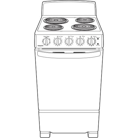 Hotpoint(R) 20" Electric Free-Standing Front-Control Electric Range - (RAS200DMWW)